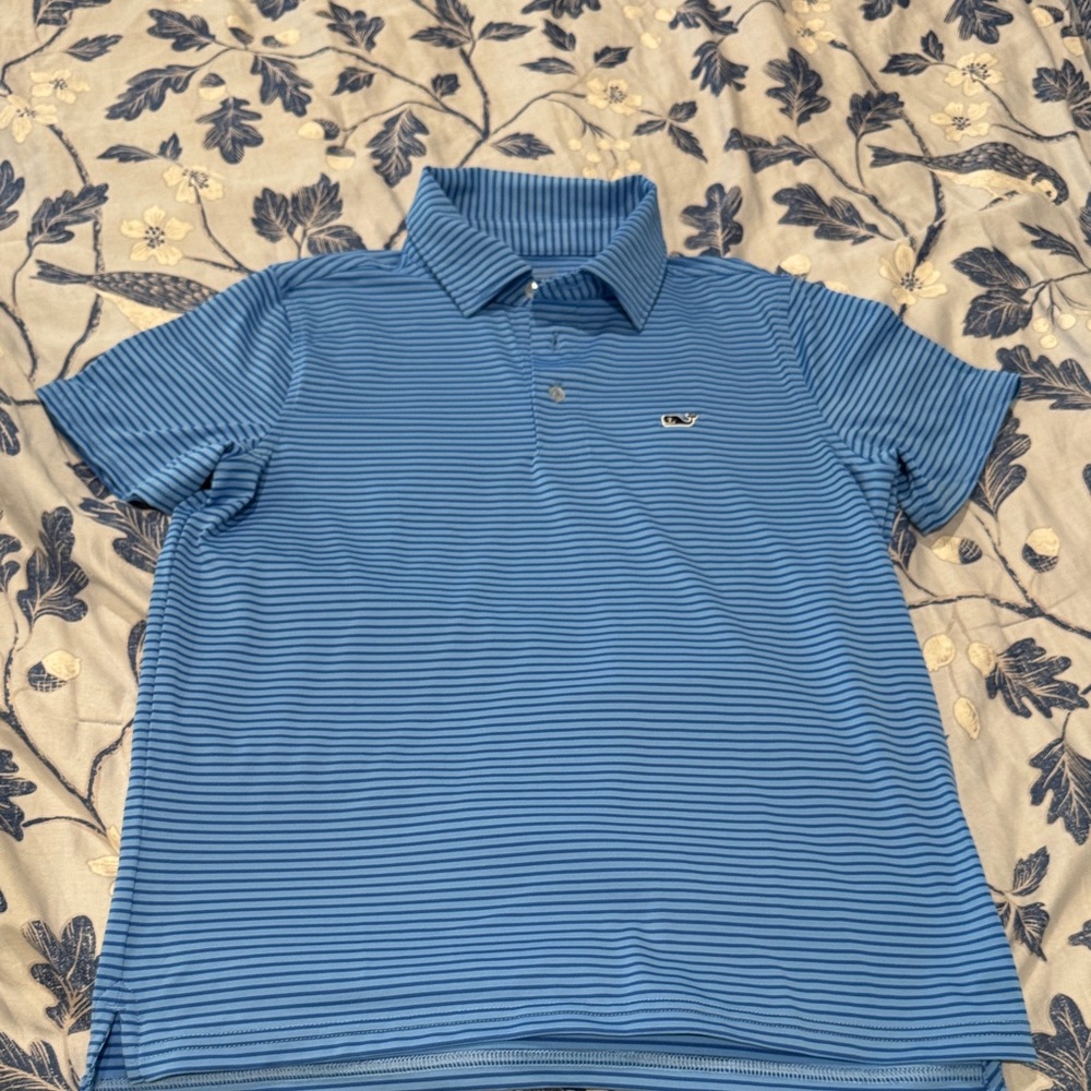 Vineyard Vines boys Light Blue Striped Polo